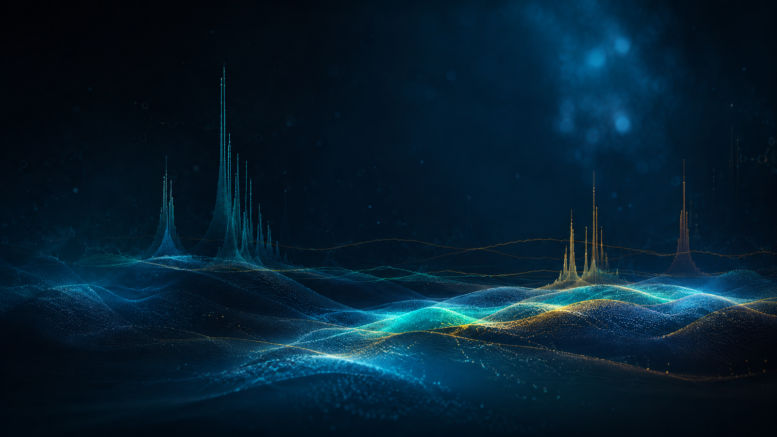 Chromatography and analytical patterns transformed into a visual landscape